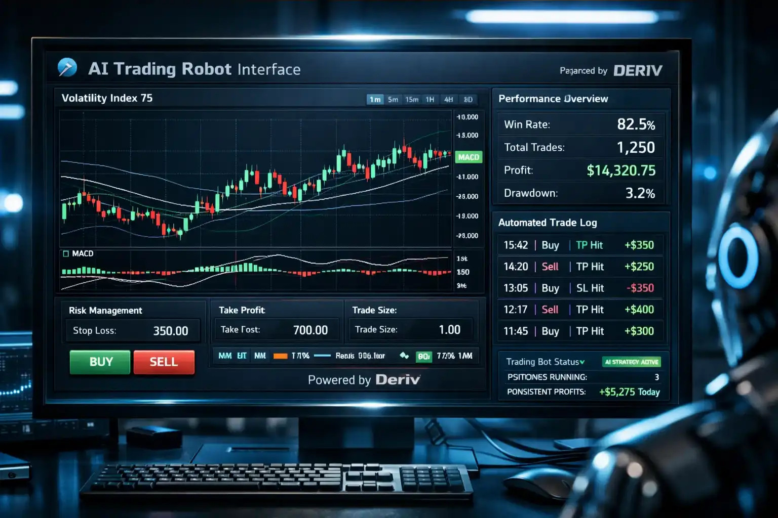 Robô de trading IA gratuito no Lucro Trader